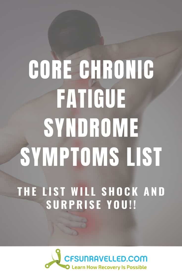 Core Chronic Fatigue Syndrome Symptoms1 Core Chronic Fatigue Syndrome symptoms list