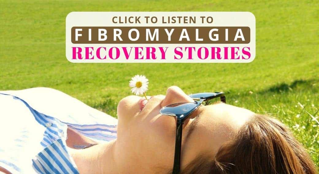 woman relaxing in sun with headline fibromyalgia recovery stories