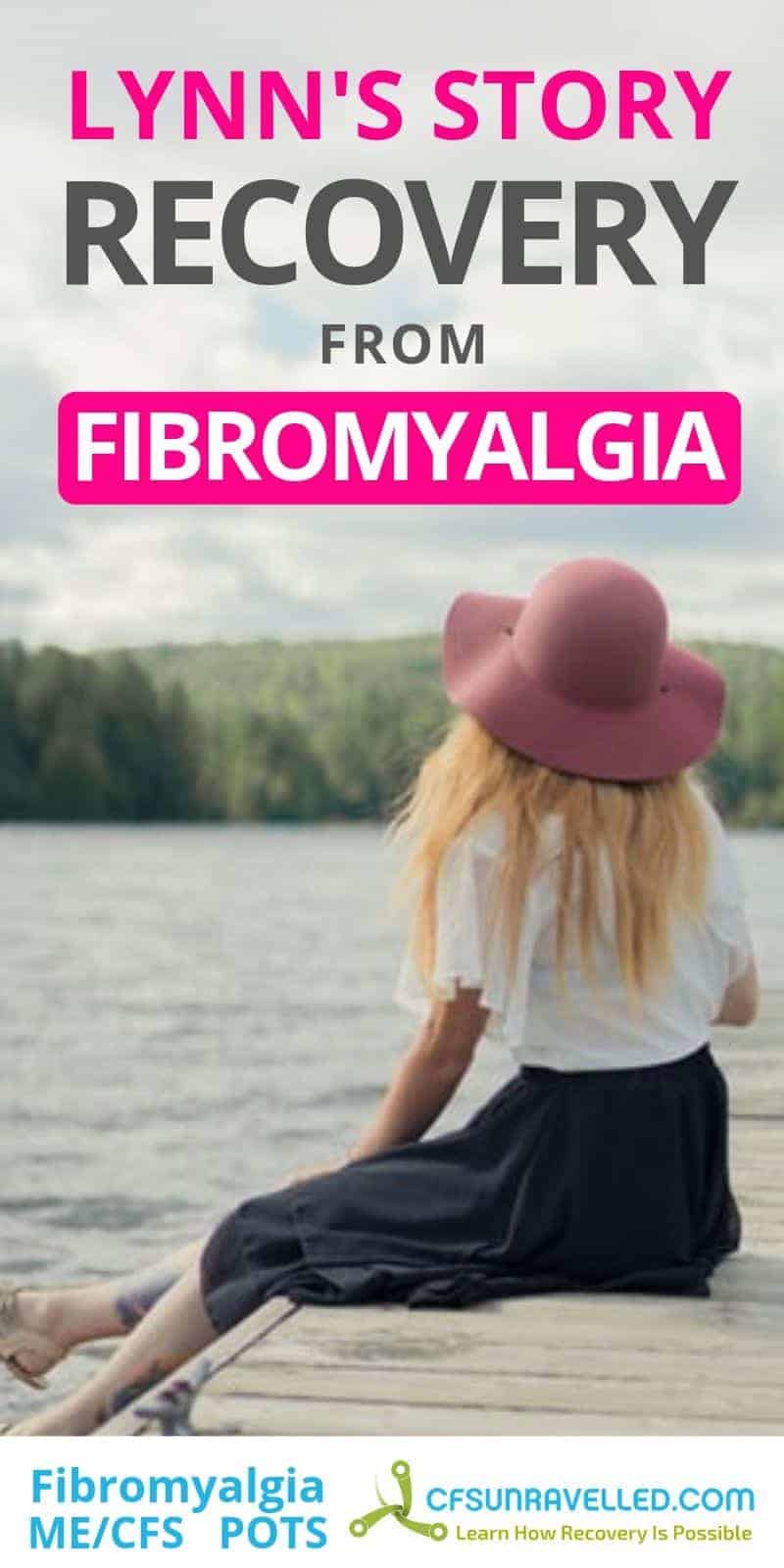 woman by the water with headline about Lynns recovery from fibromyalgia
